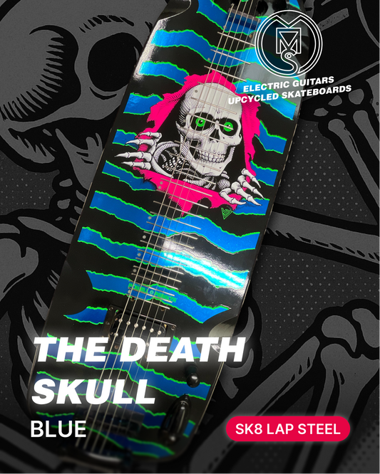 Sk8 Lap Steel – “ the death skull noir & bleu ” (Powell peralta)